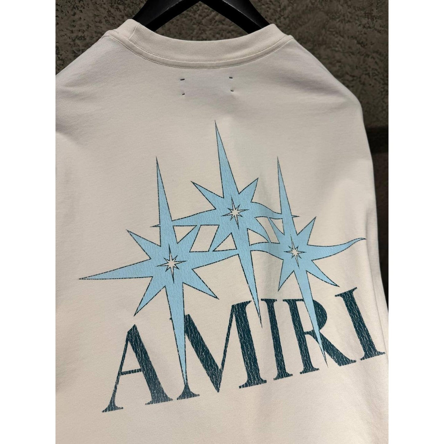 White Oversized T-Shirt with Blue Stars