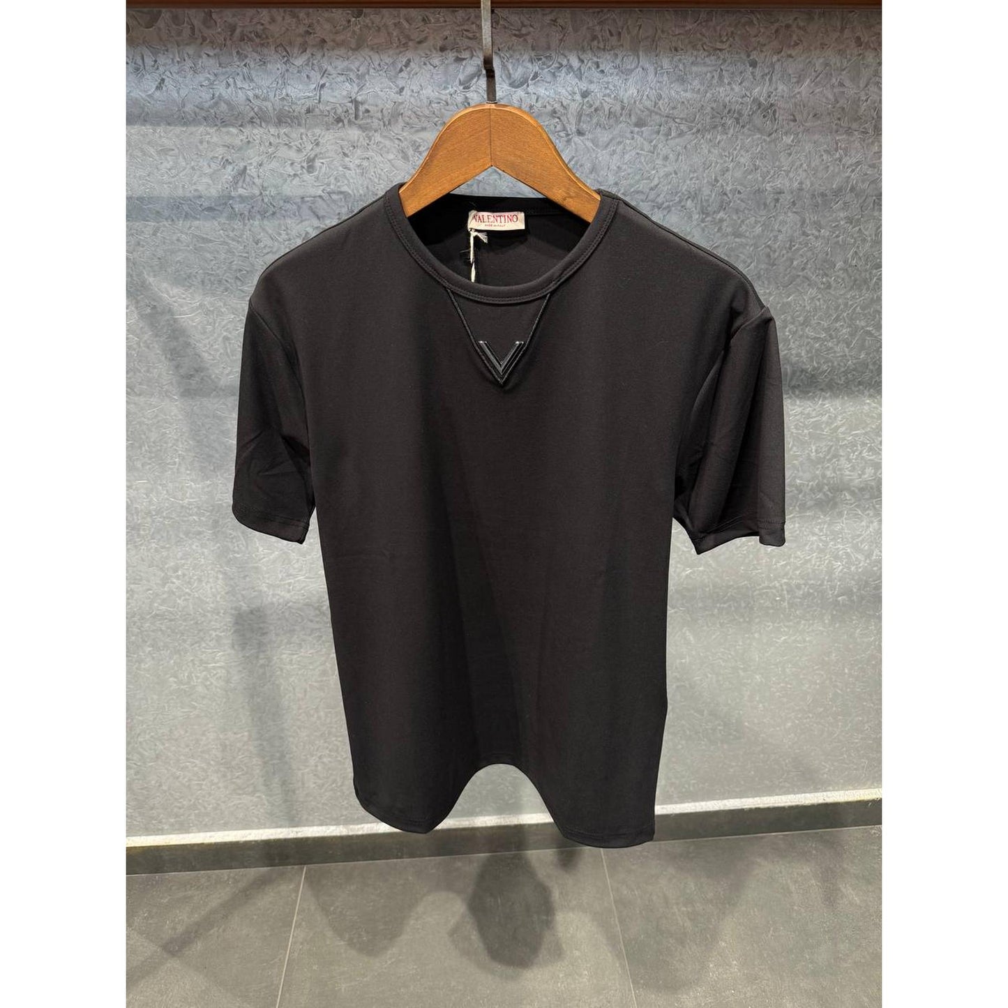 Black Oversized T-Shirt with Metal Logo
