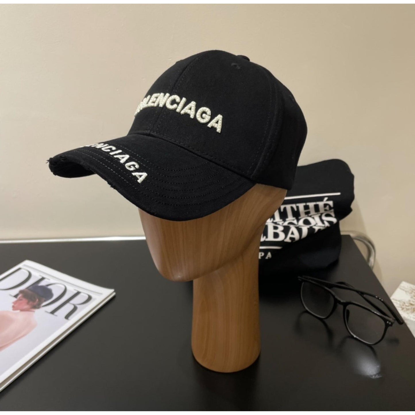 Black Embroidered Cap
