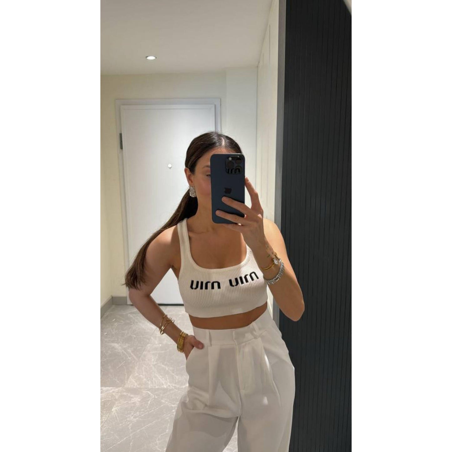 Multicolored Cotton Crop Top