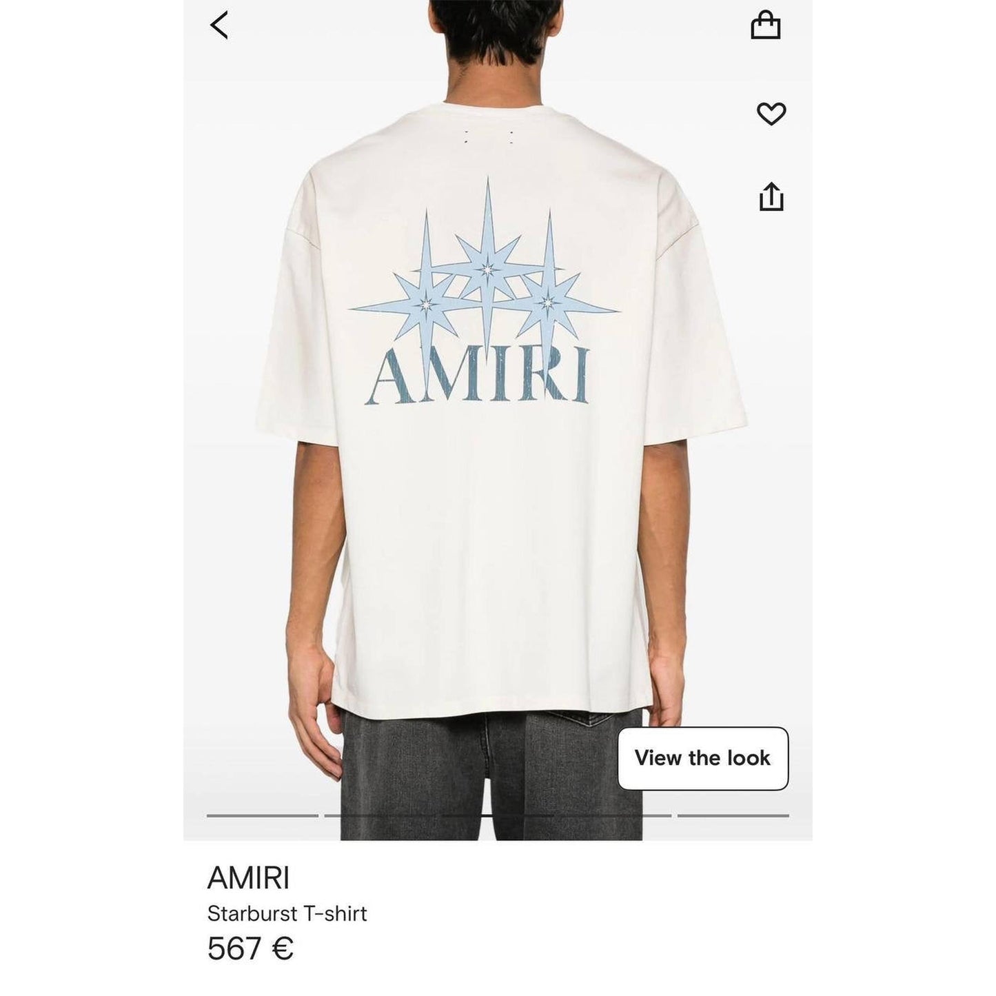 White Oversized T-Shirt with Blue Stars