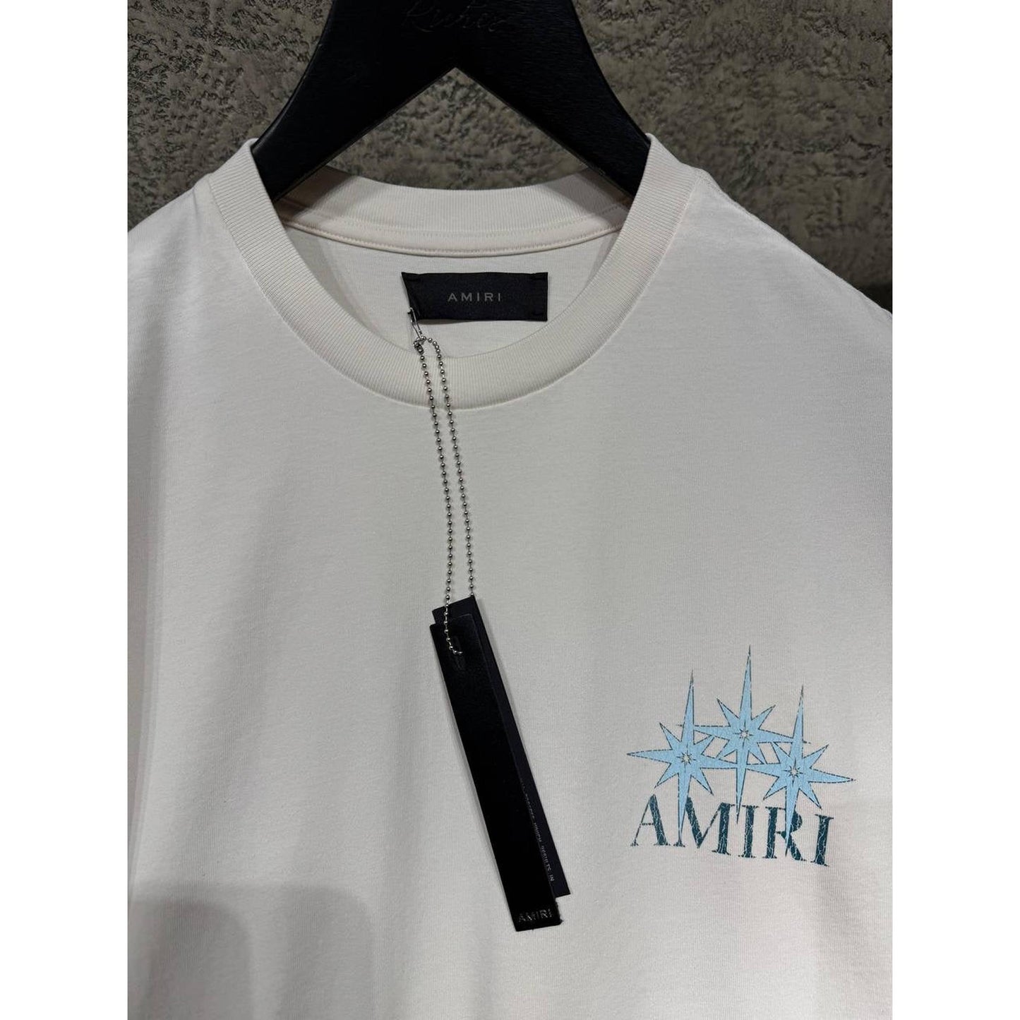 White Oversized T-Shirt with Blue Stars