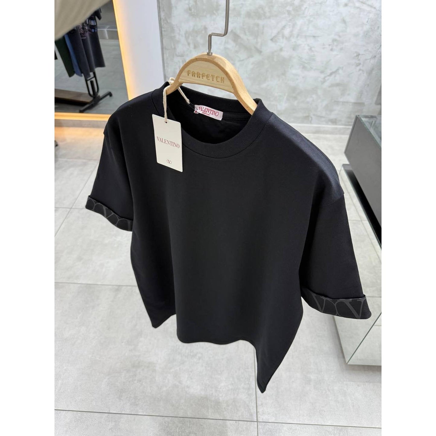 Black Oversized T-Shirt with Logos on the Sleeves