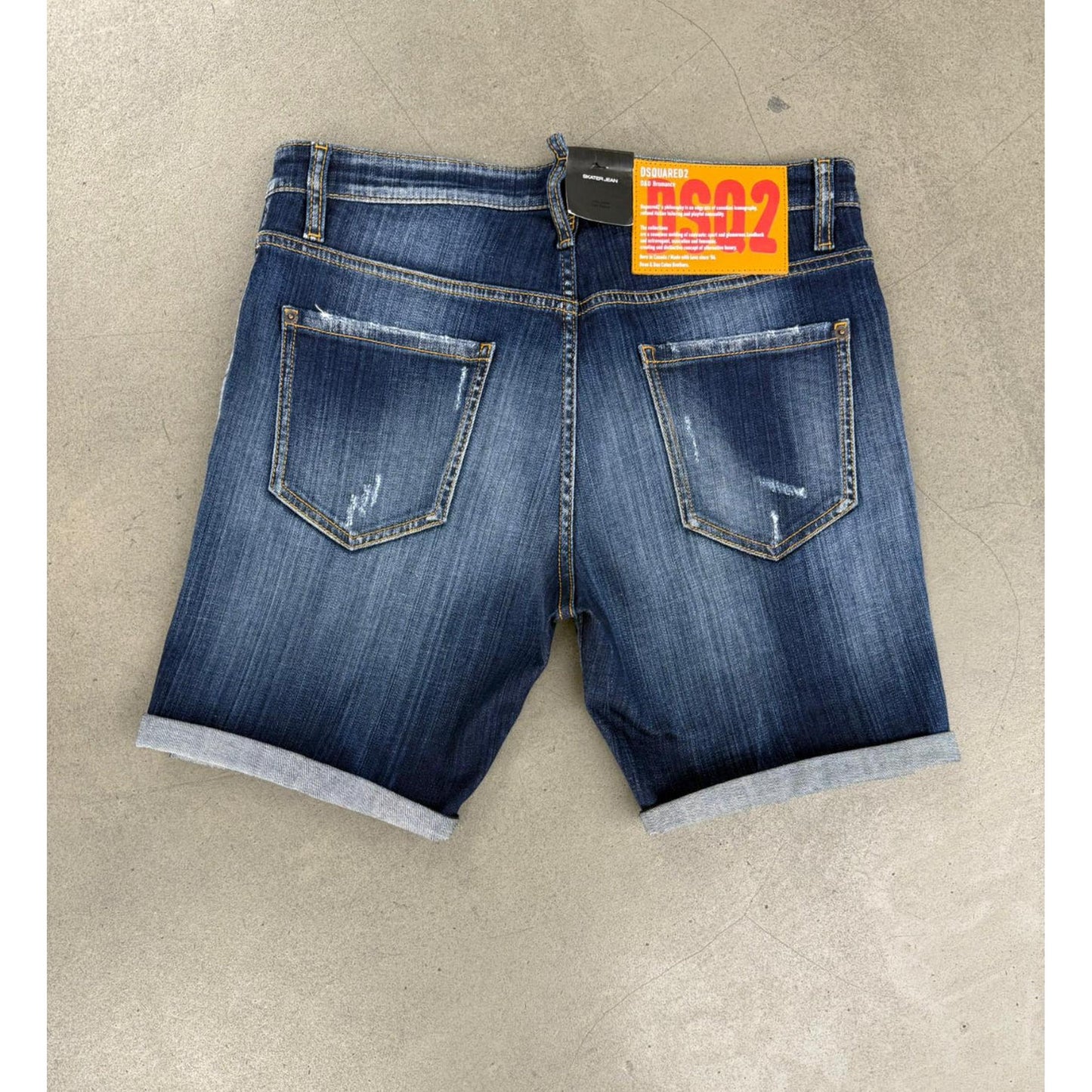 Dark Blue Denim Ripped Shorts