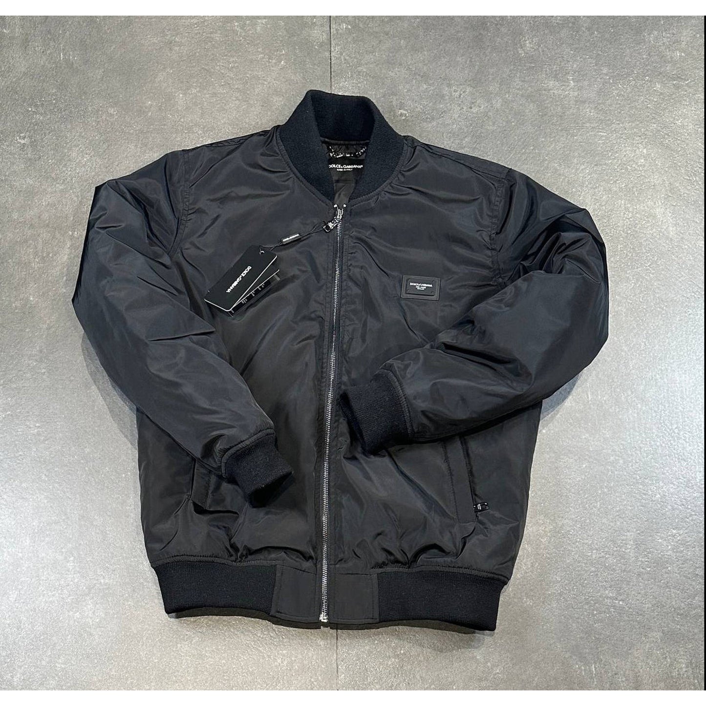 Black Men Bomber Jacket with Logo