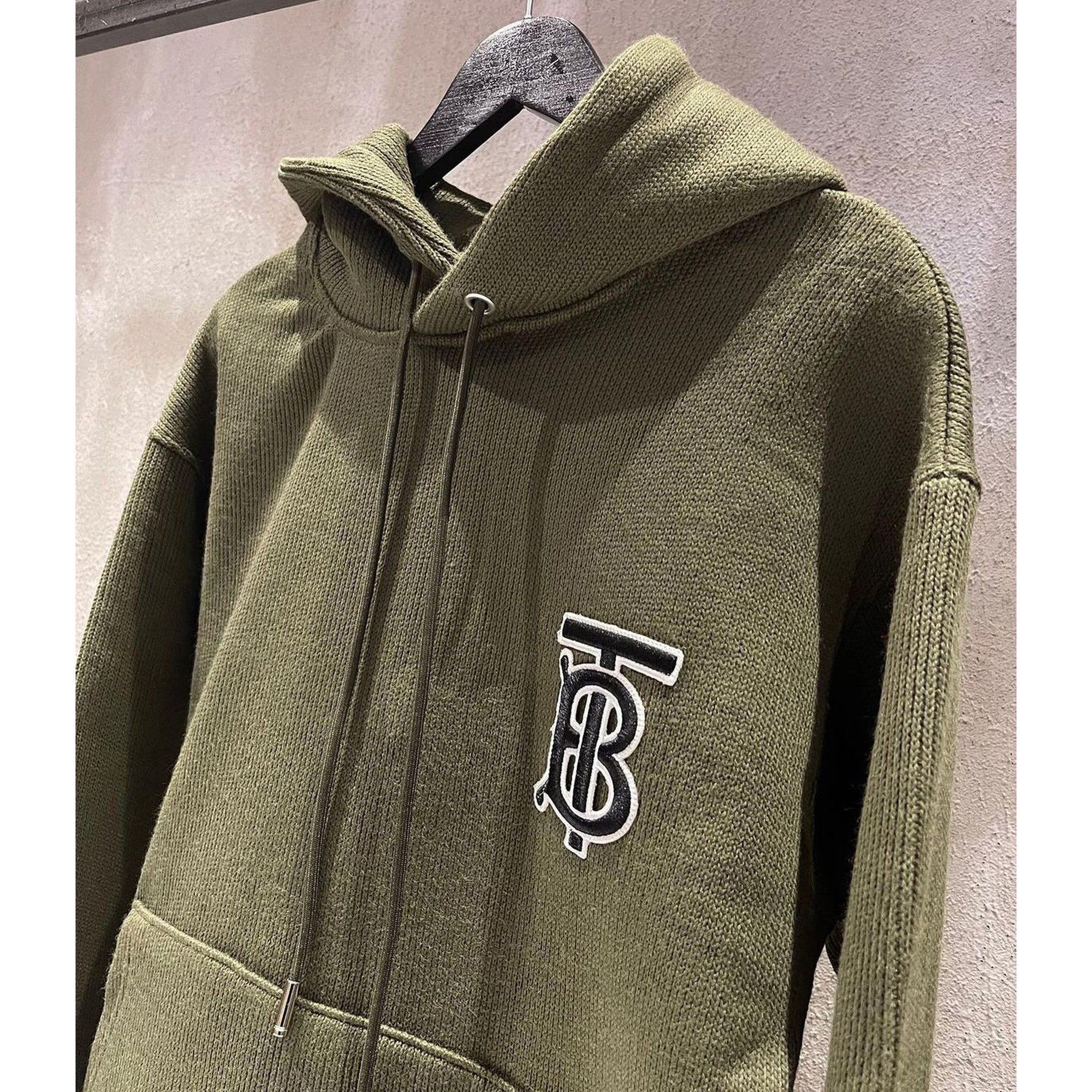 Military Grey Knitted Hoodie