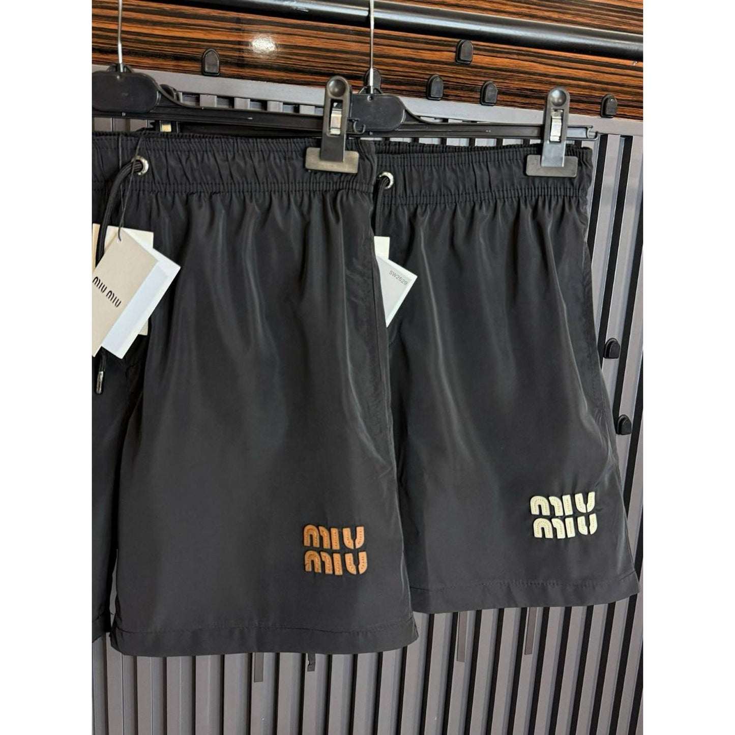 Black Swimwear with Brown Logo