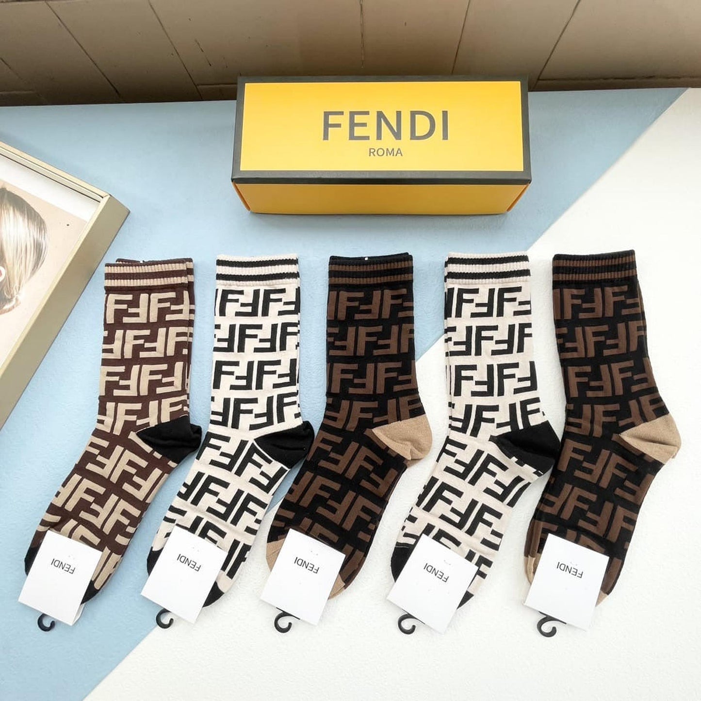 Multicolored Monogram Cotton Socks