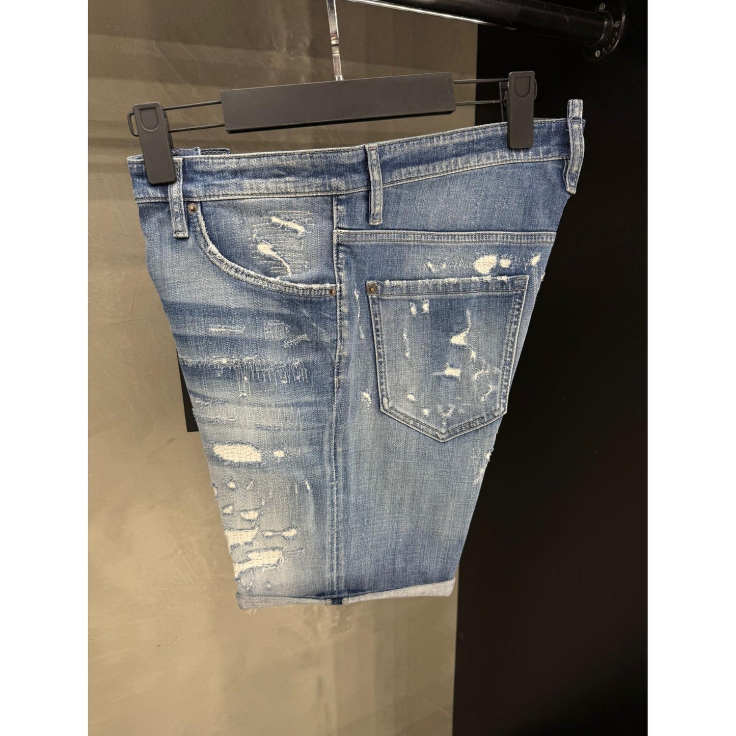 Light Blue Ripped Denim Shorts