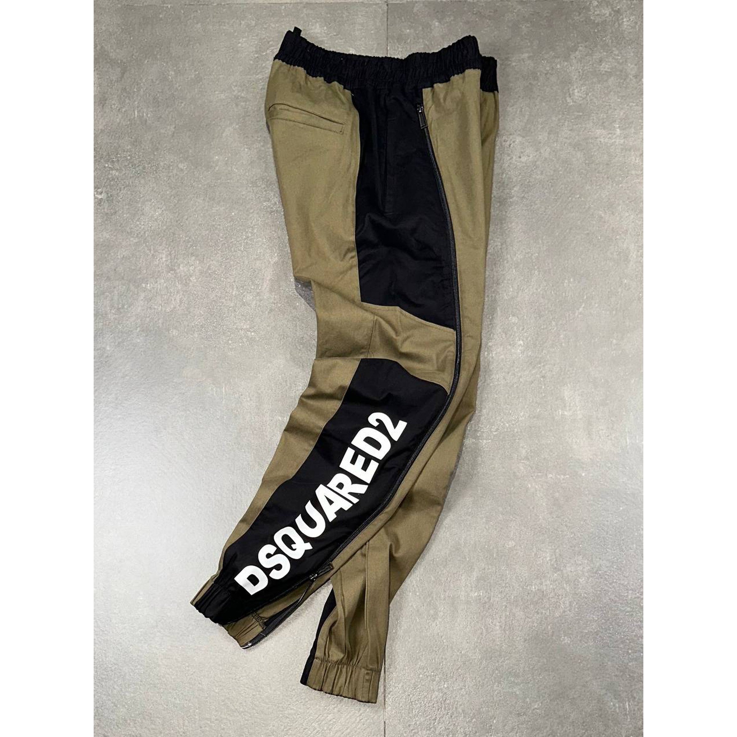 Military Green Trousers with Logo