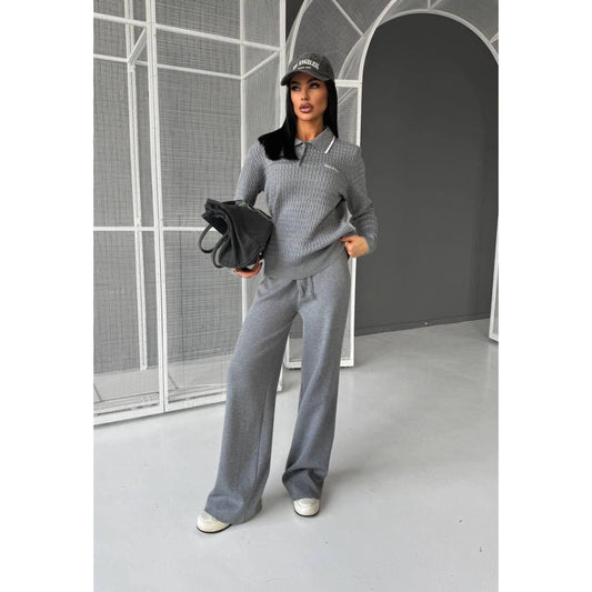 Grey Knitted 2 Piece Set