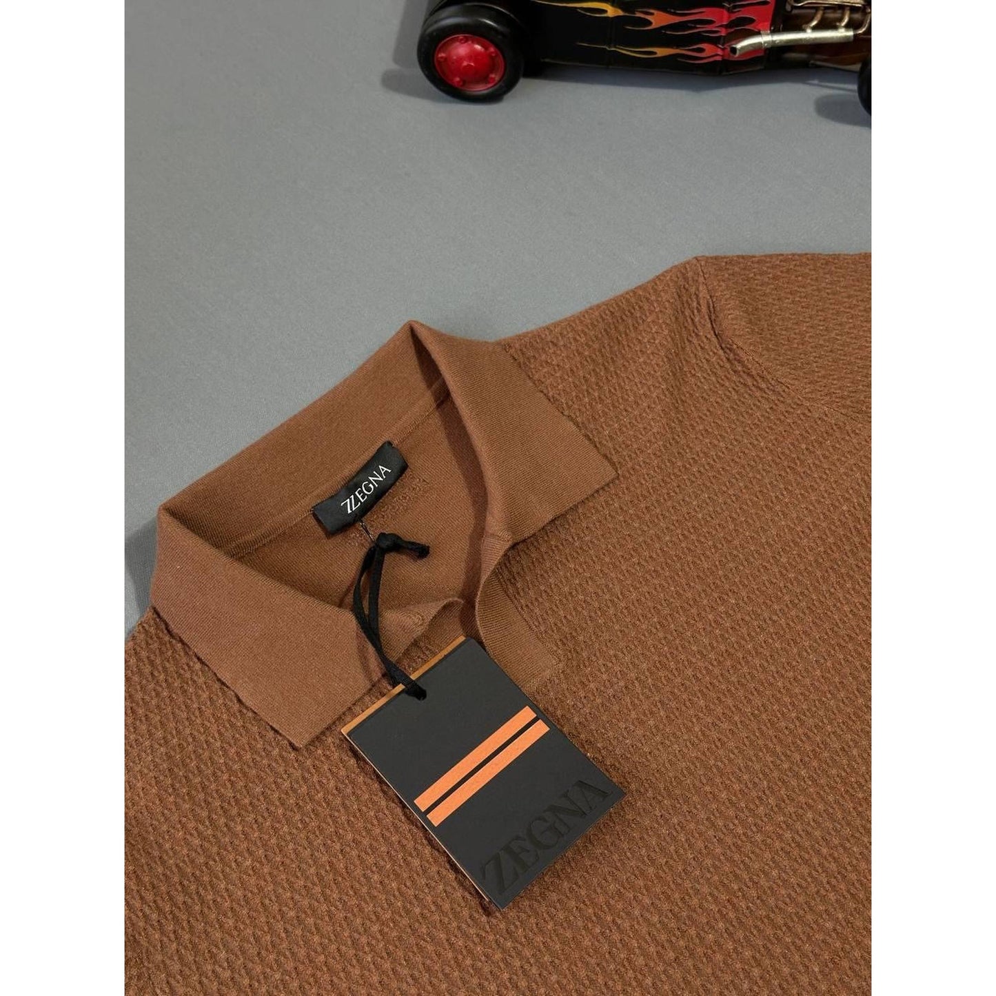 Brown Premium Knitted Blank Polo T-Shirt