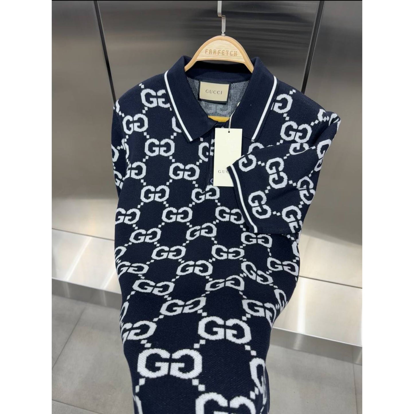 Dark Blue Monogram Polo T-Shirt