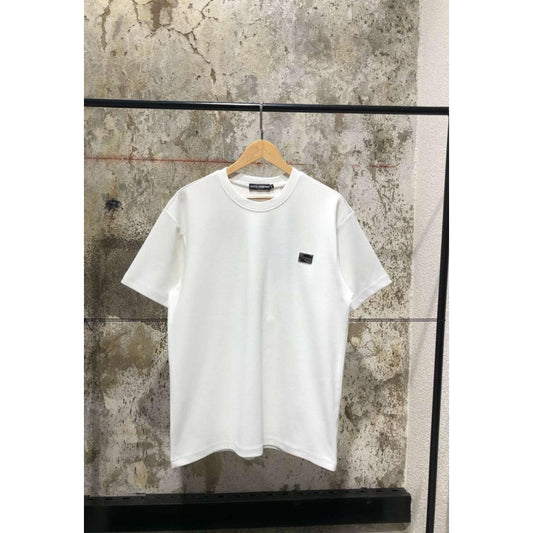 White Oversized T-Shirt with Metal Emblem