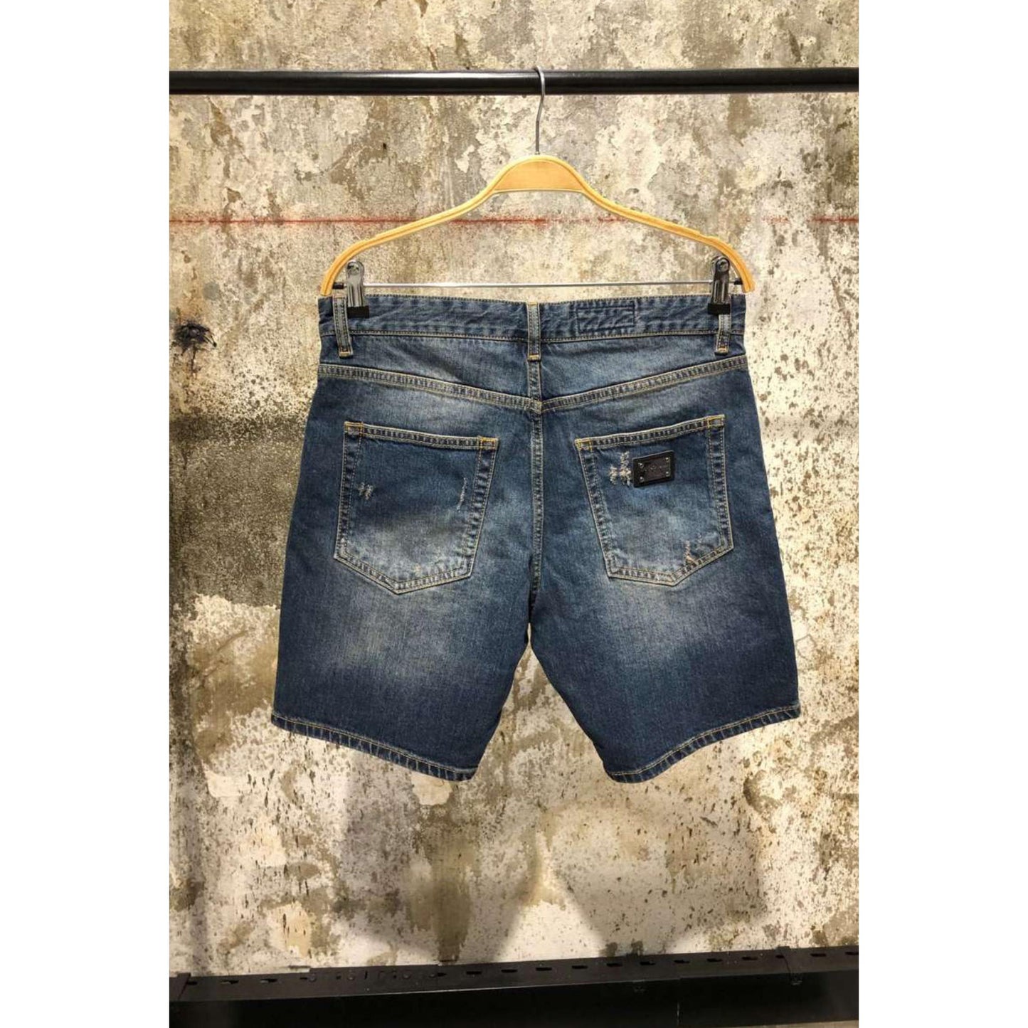 Dark Blue Ripped Denim Shorts