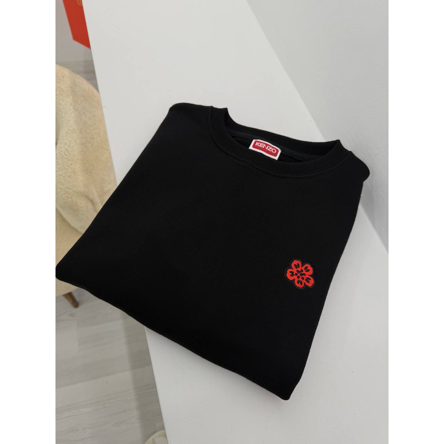 Black Women Cotton Blouse with Embroidered Logo