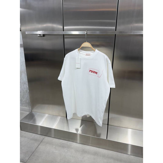 White Oversized T-Shirt with red logo