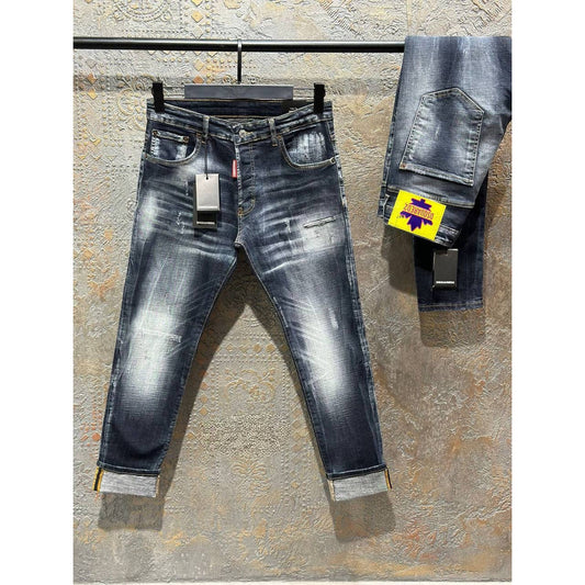 Black Jeans with Yellow Label