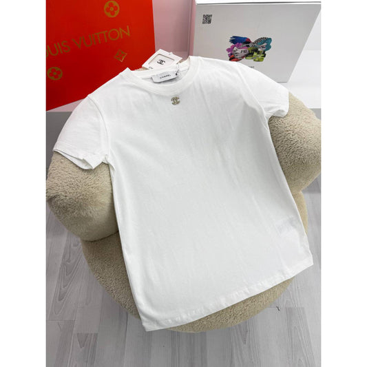 White Cotton Women T-shirt
