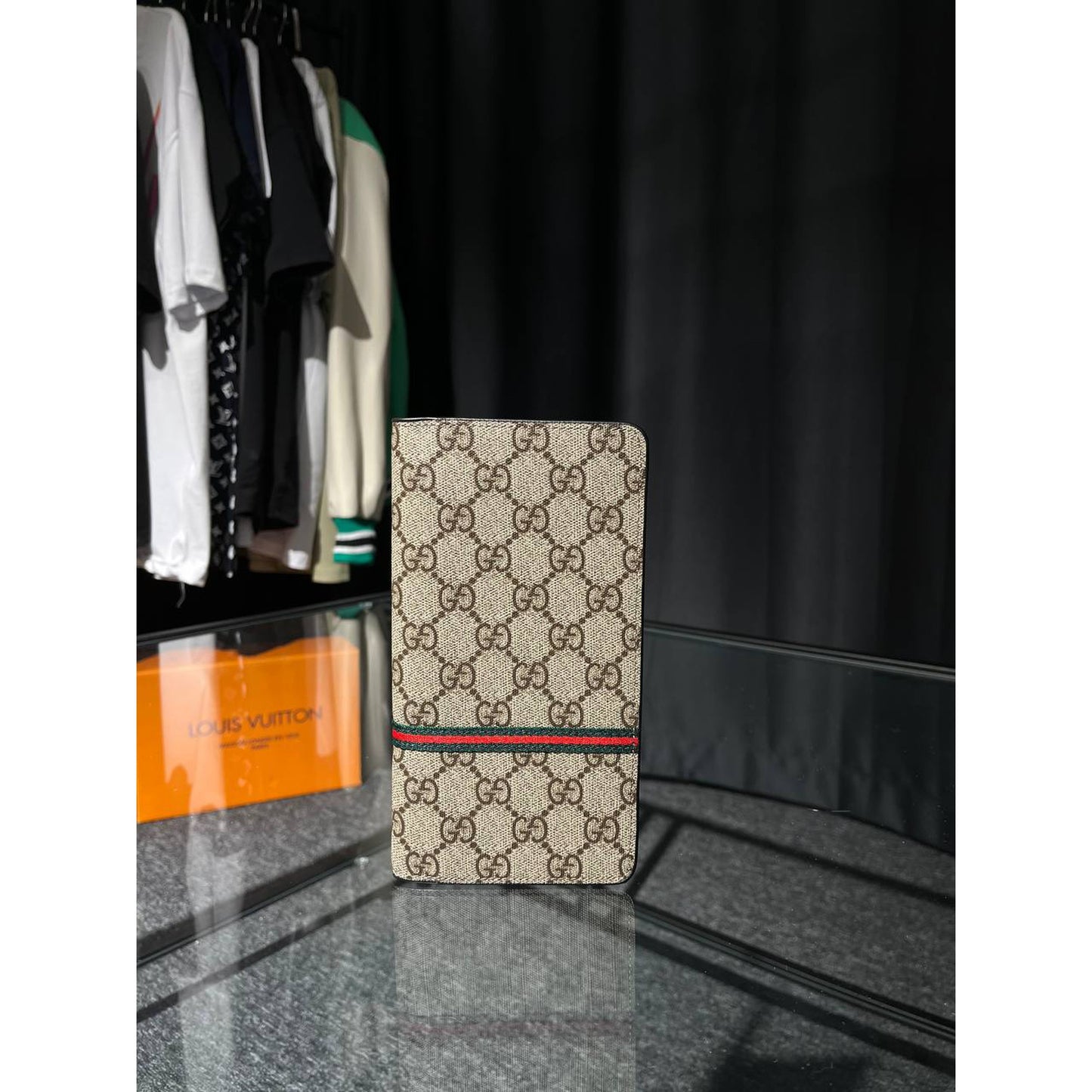 Beige Monogram Leather Wallet