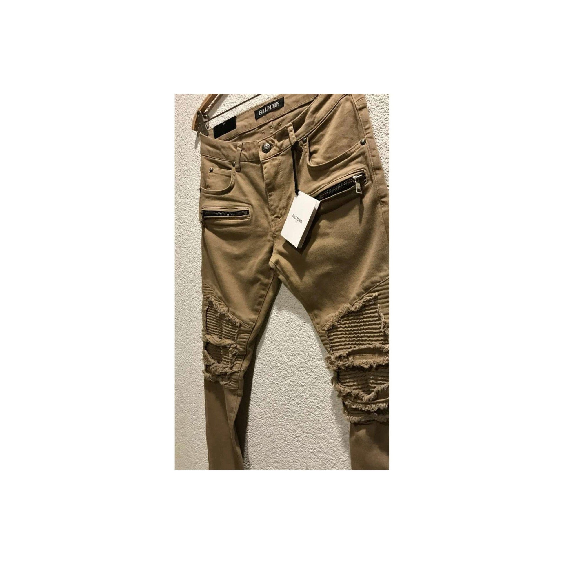 Beige slim fit jeans